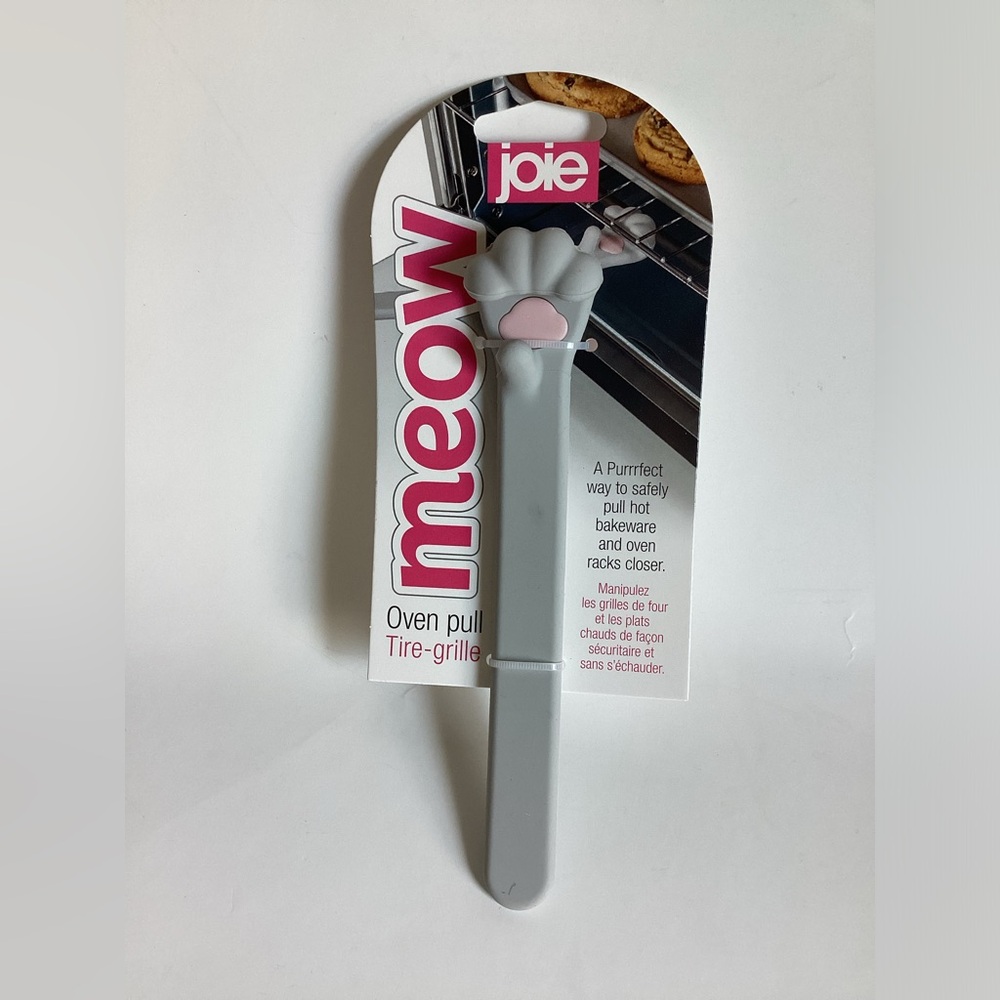 Joie Meow Cat Paw Purrfect Oven Pull Gray/Pink Safely Pull Hot Bakeware/Racks